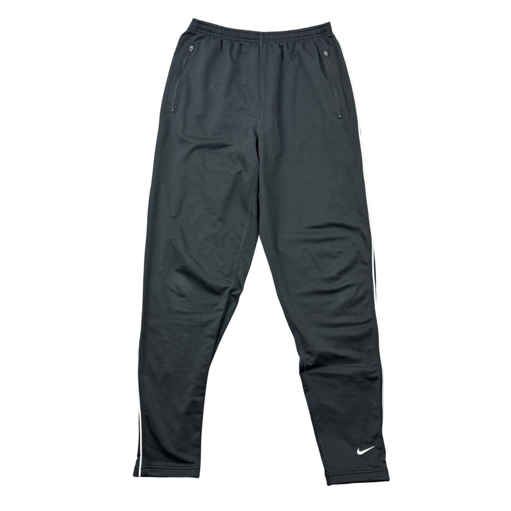 Nike Dri-FIT Black Track Sweat Pants Women Medium Zipper Pockets Joggers Active
